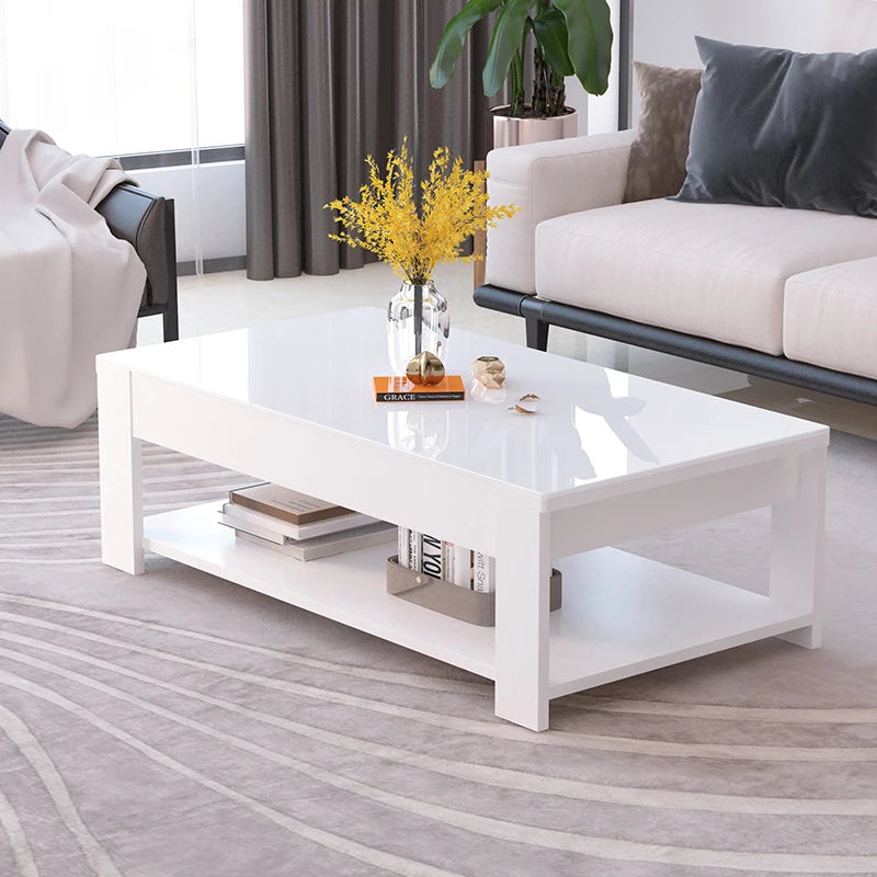 Nordic coffee table, simple modern tempered glass living room, easy to create office living room