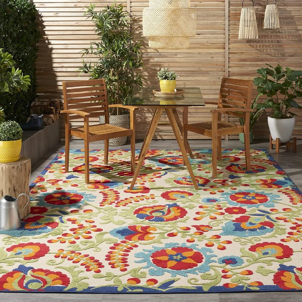 Outdoors Mats, Indoor/Outdoor Multicolor Area-Rug, Easy-Cleaning,