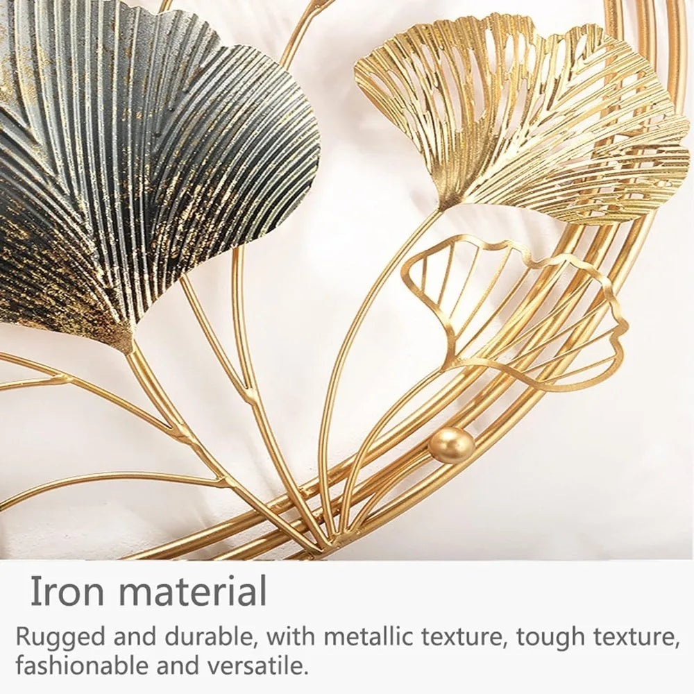 Bedroom Wall Decoration for Home Handmade Ginkgo Biloba Metal Wall Hanging Sculpture Study Modern Home Decor Office Art Crafts