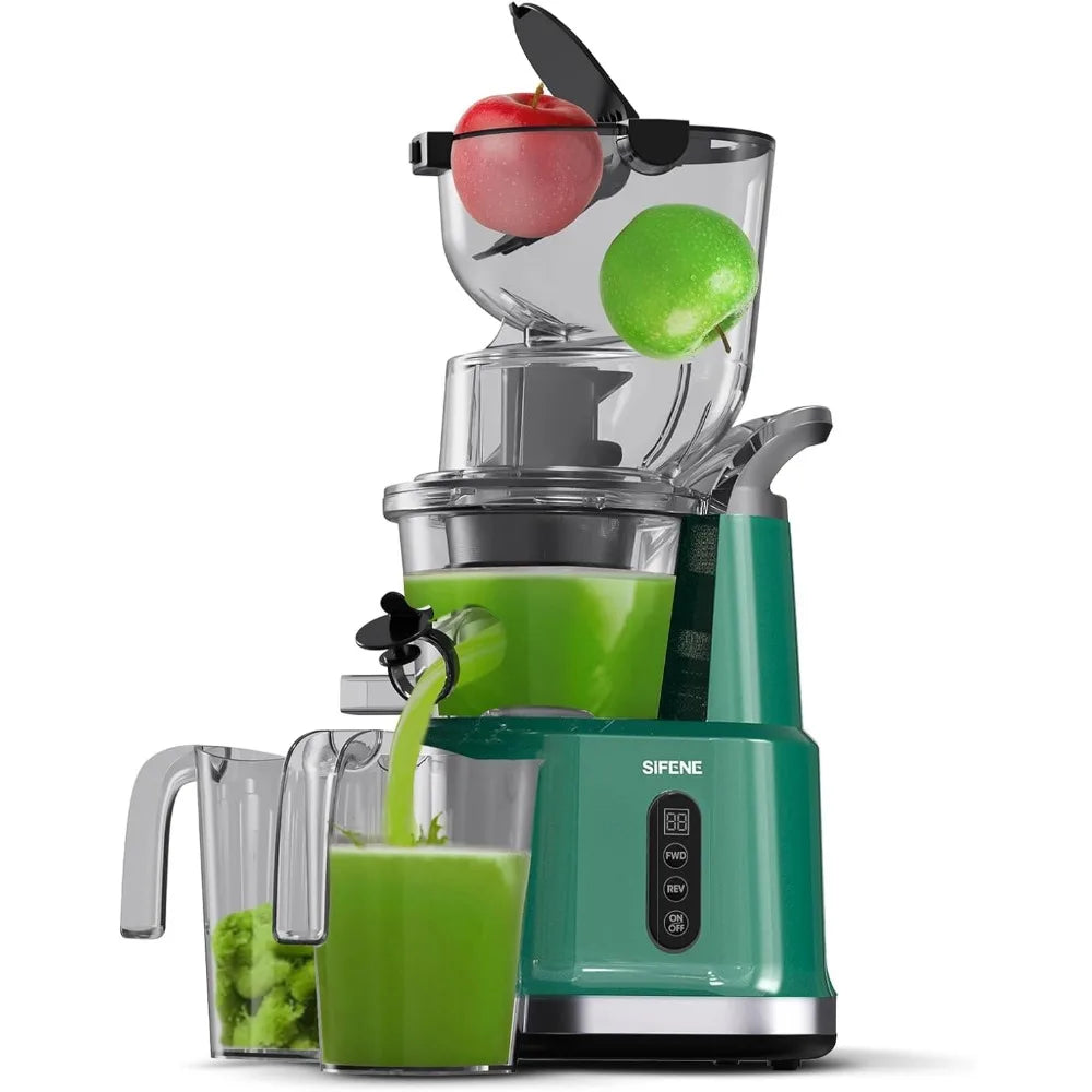 Cold press juicer with an 83mm large mouth, whole slow chewing juicer, fruit and vegetable juicer. BPA free