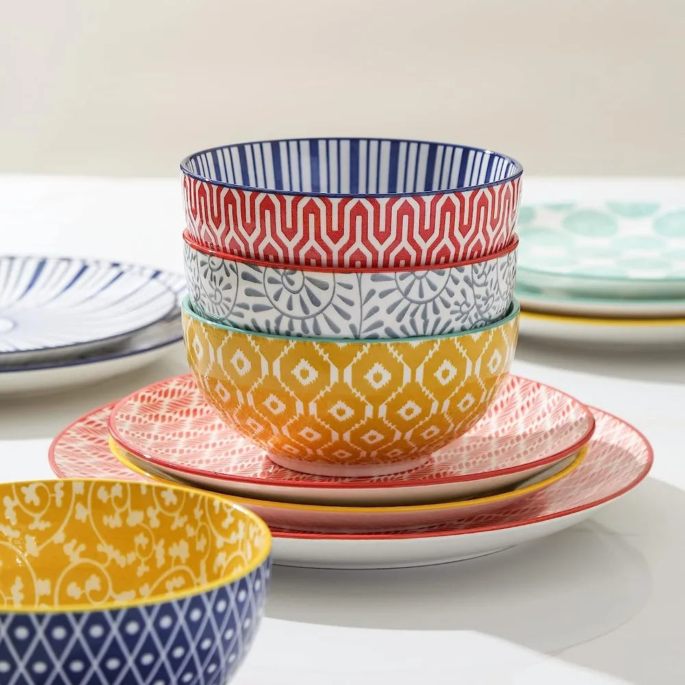 Ceramic 12-Pieces Dinnerware Sets,