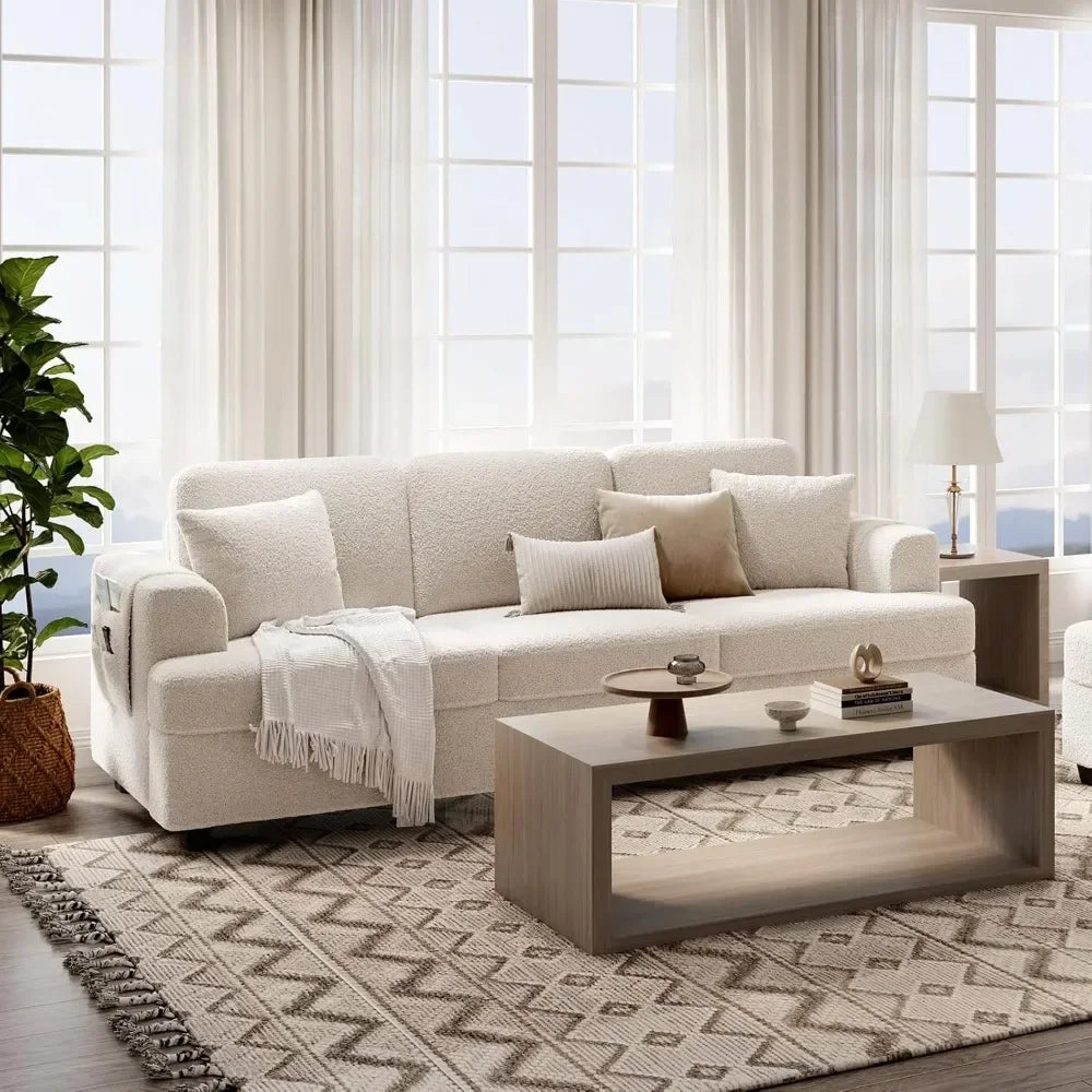 Couch for Living Room, Comfy Cloud Couch with Thick Cushion and Wide Armrest, Home Sofa Living Room