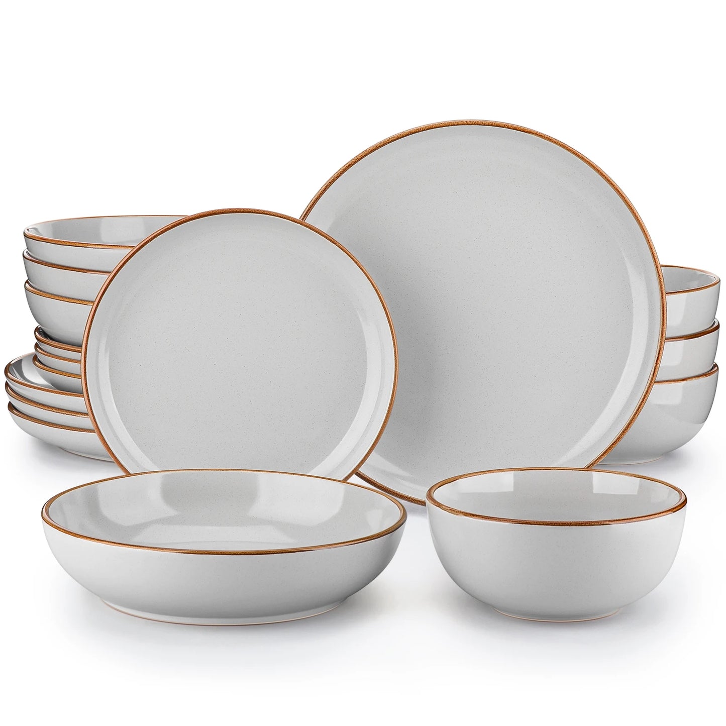 Piece Ceramic Glaze Tableware Set with Dinner/Dessert/Soup Plate/Bowl  For 4/8 Person 4 Color Optional