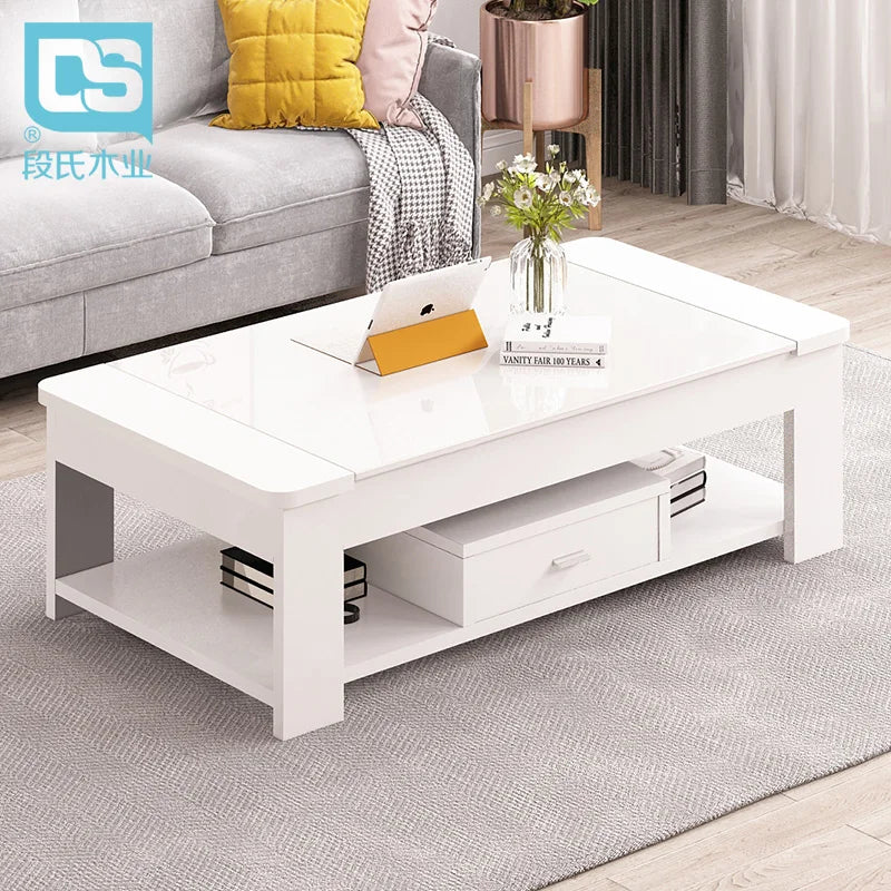 Nordic coffee table, simple modern tempered glass living room, easy to create office living room