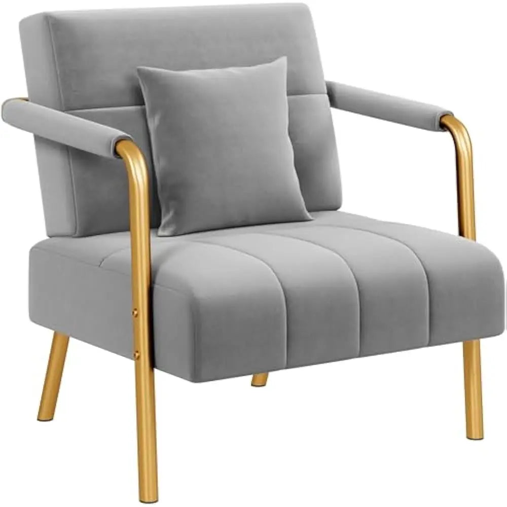 sofa w/Gold-Tone Metal Arms and Legs for Livings Rooms, Home Office, Living Room Sofa