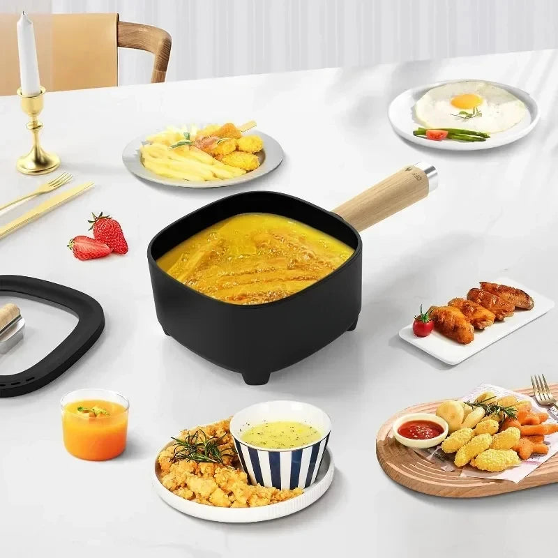 Hot Pot Electric Cermic Glaze Frying Pan Portable Travel Cooker Dual Power Control Cooking Appliances