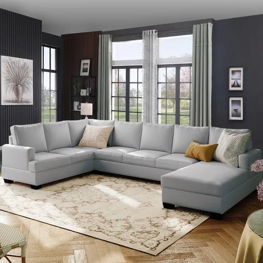 Oversized Modular Sofa Set, Sectional Couches for Living Romeu Shaped Sofa with Chaise Lounge,