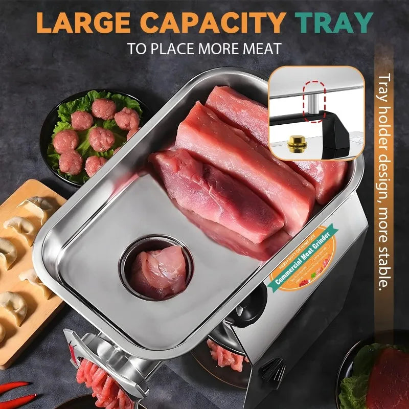 Commercial Meat Grinder, Electric Meat Grinding Machine, Heavy Duty Industrial Meat Mincer