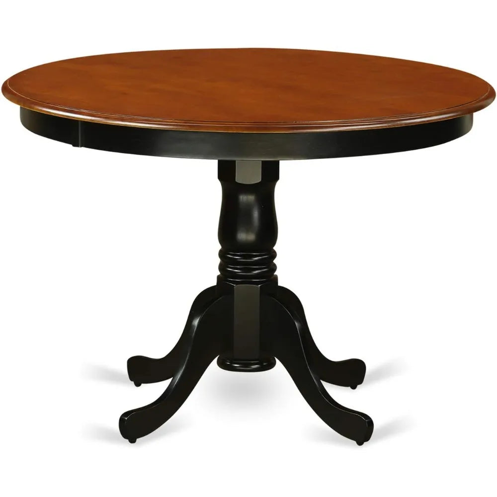 Kitchen Table & Chairs Set Includes Round Dining Room Table with Pedestal and Faux Leather