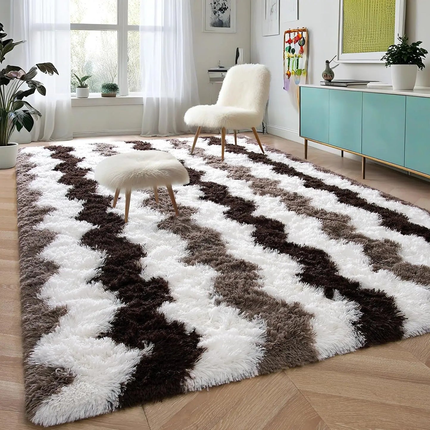 NOAHAS Soft Shaggy Rugs Plush Area Rugs for Living Room Bedroom Fluffy Carpets Home Decor