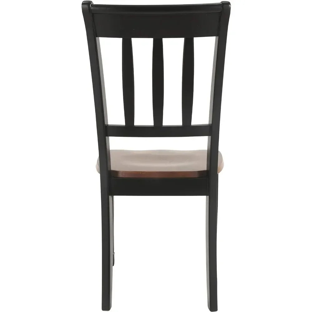 Dining chairs modern farmhouse dining side chairs, set of 2, black and brown