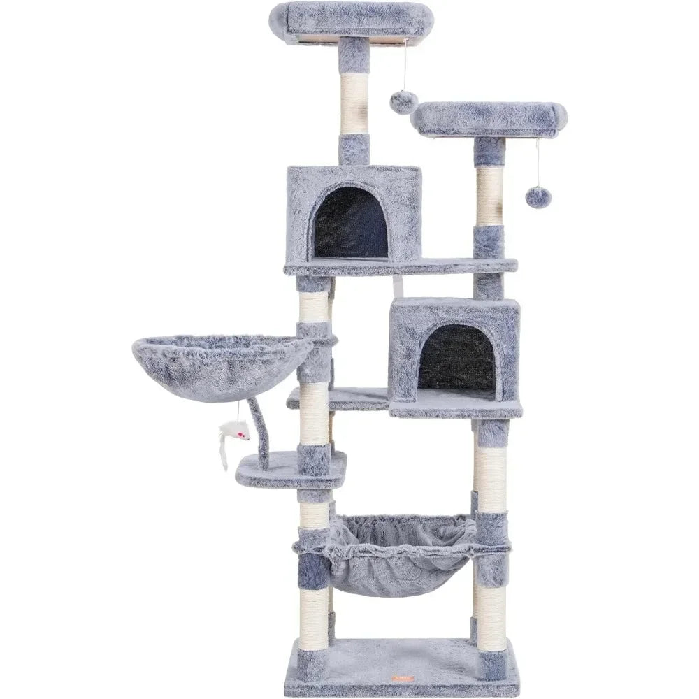 Cat Tree Indoor Feline Toys Comfort Hammock & Sisal Scratching Pet Products Home Garden