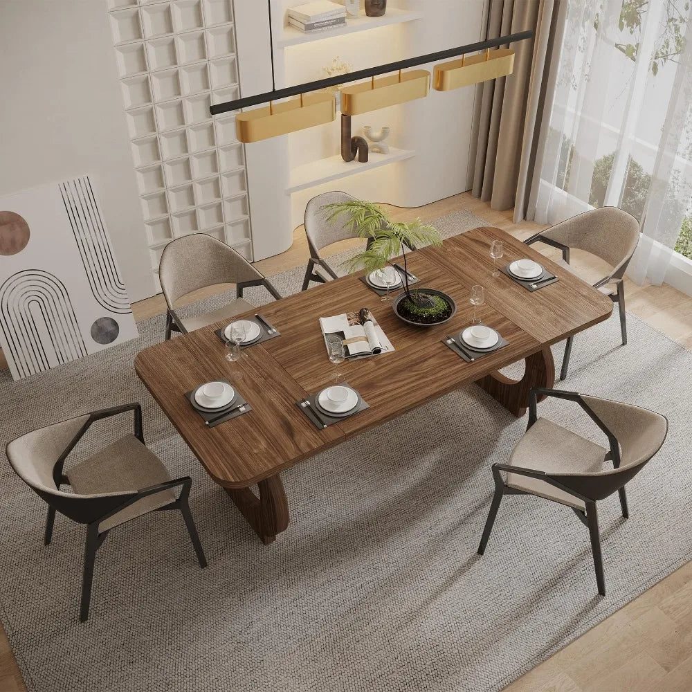 Wood Rectangular Dining Room Table for Dinner Kitchen Living Room