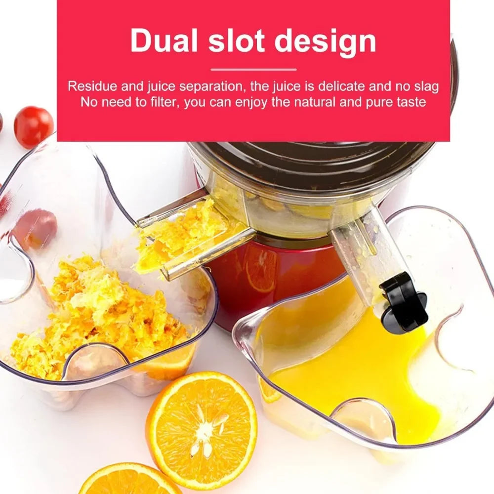 Slow Masticating Juicer Cold Press Juice Extractor Apple Orange Citrus Juicer Machine with Wide Chute Quiet Motor