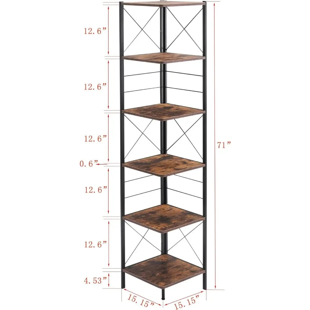 Wall Shelf Corner Bookcase for Samll Space Home Decorations