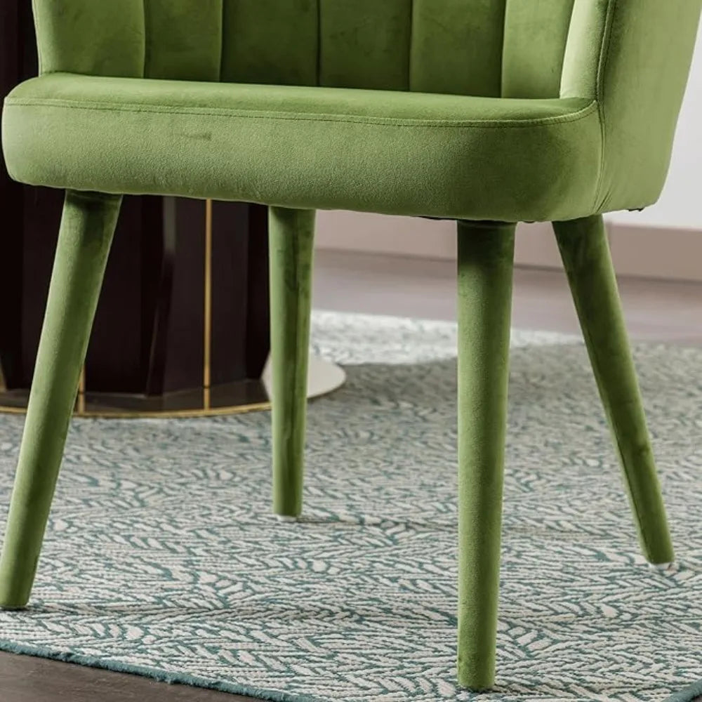 Modern Dining Room Chairs Set of 4 Chic Velvet Accent Chair Upholstered Side Chairs with Wood Legs for Home Kitchen/Living