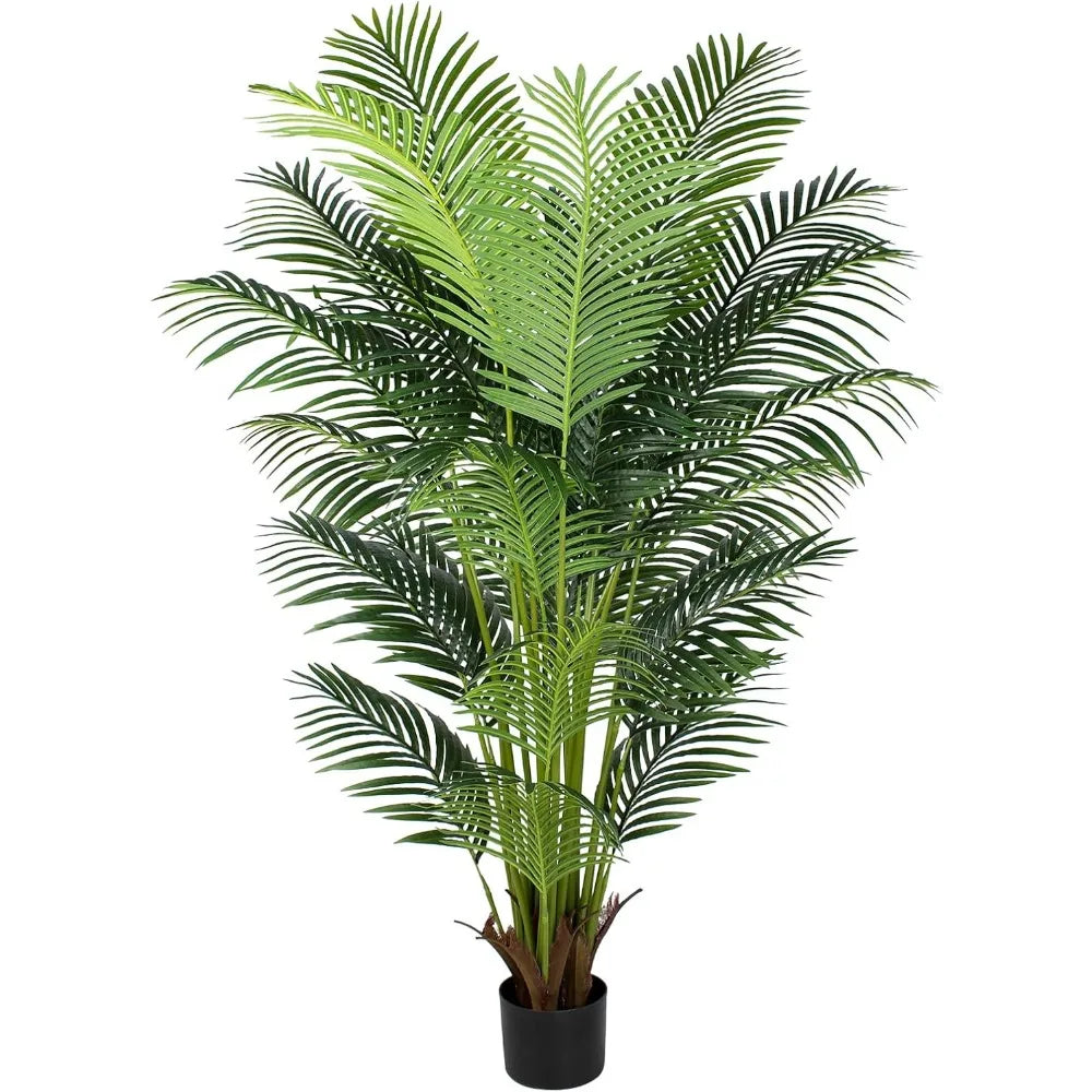 Plant Artificial Large Trees with 24 Removable Palm Leaves Tall Faux Palm Plant for Indoors