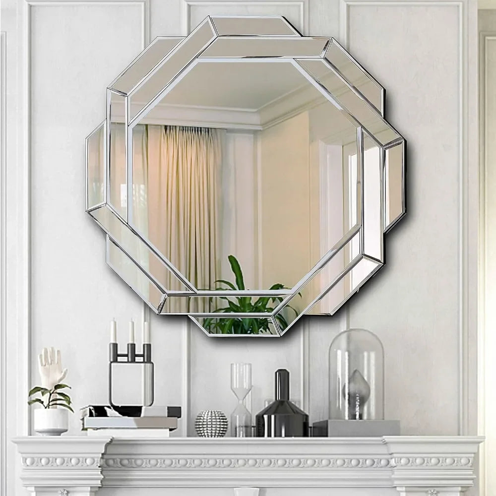 Hlartdecor Helicoid Frameless Beveled Wall Decorating Mirror