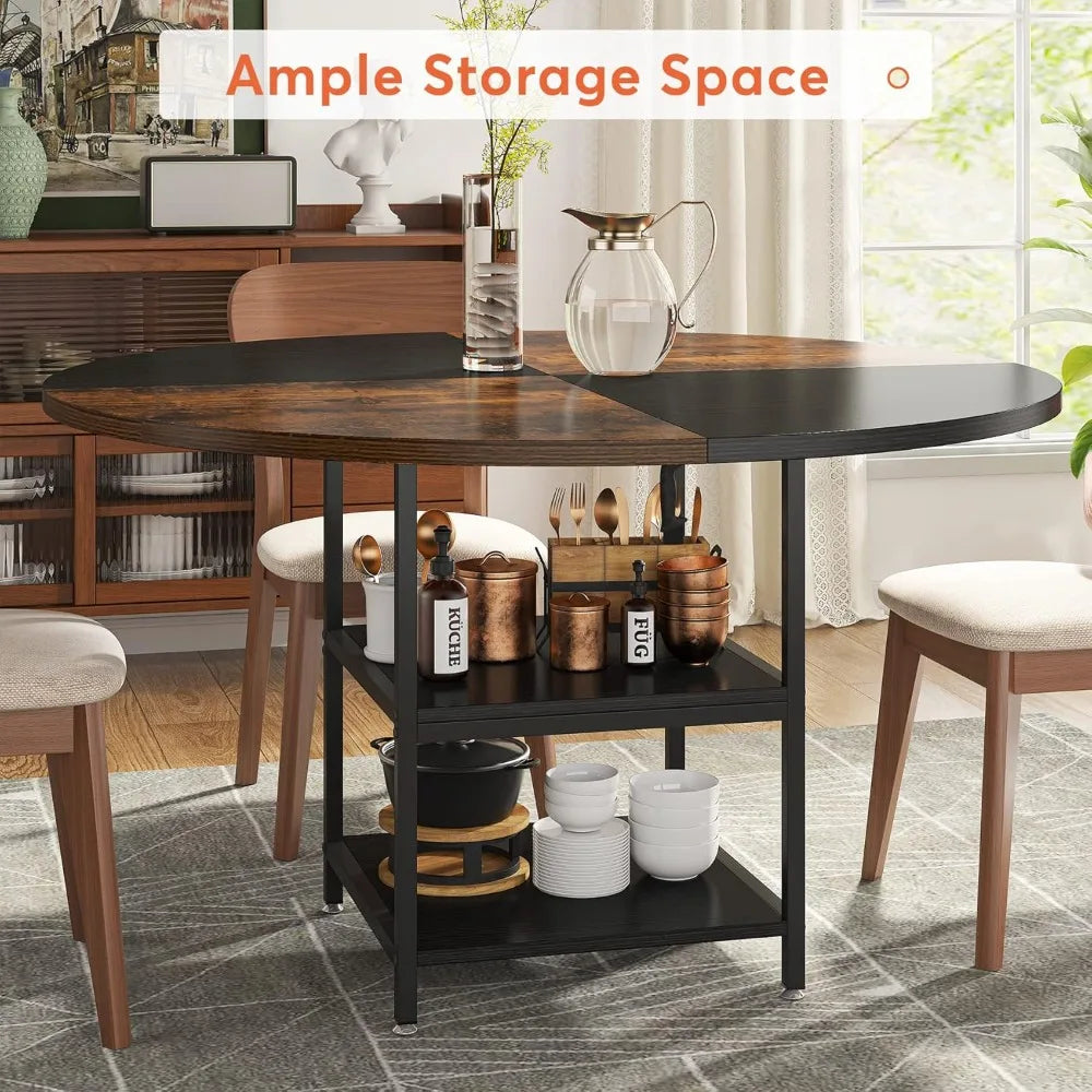 storage rack and metal legs (table only), black country brown