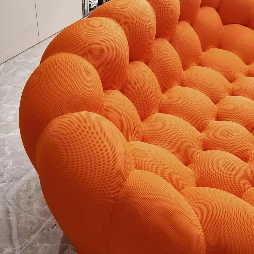 Modern Loveseat Sofa, Upholstered Comfy, Modern 2 Seater Bubble Sofa with 3D Honeycomb Shape