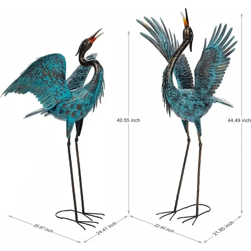 Garden Crane Sculptures & Statues Blue Heron Deco Bir outdoor