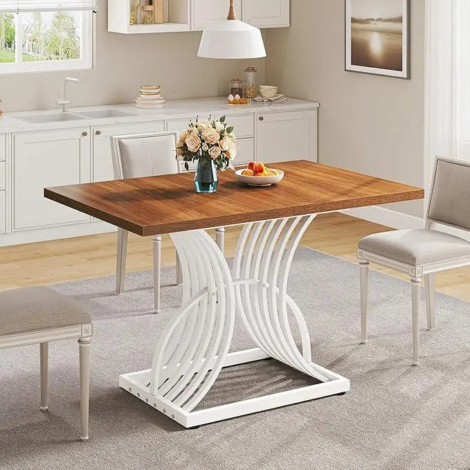 Modern Dining Table for 4 People 47 Inch Rectangular Kitchen Table