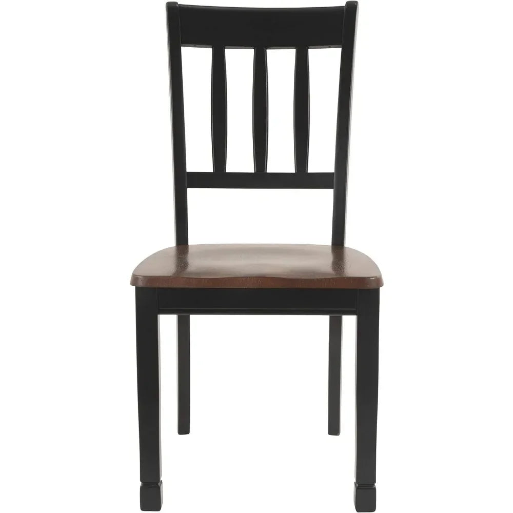 Dining chairs modern farmhouse dining side chairs, set of 2, black and brown