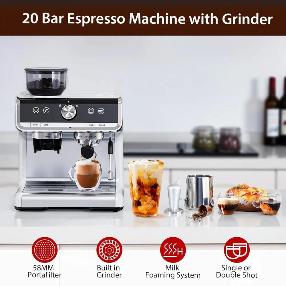 espresso Coffee Maker with Milk Frothier, For Home Barista, Commercial