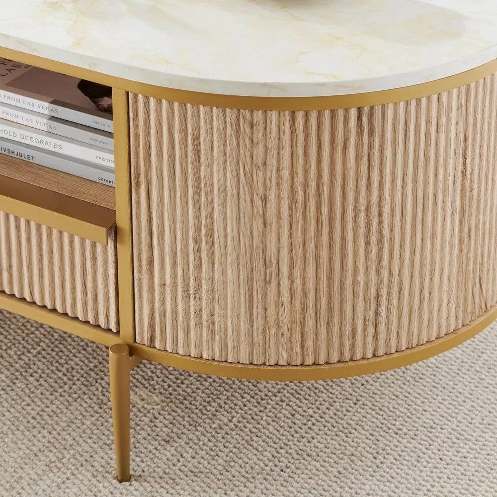Modern Luxury Fluted Coffee Table,