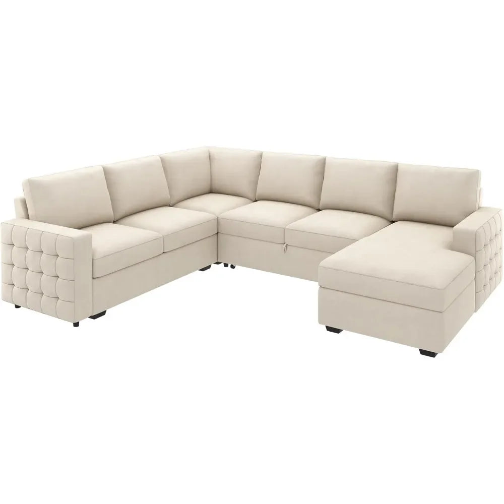 Sectional Sofa with Storage Chaise U Shaped Sectional Couch for Living Room