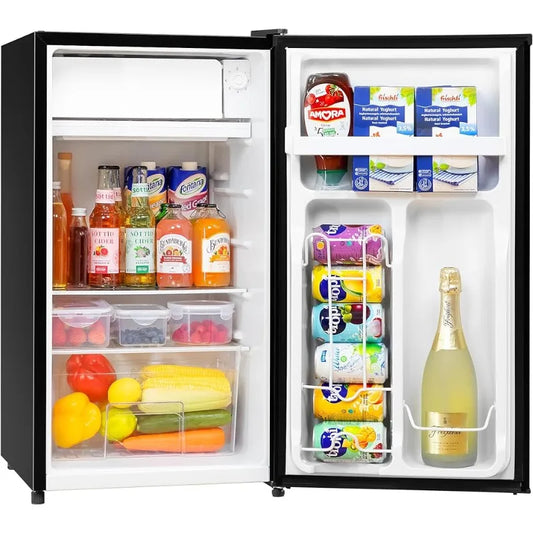 Mini Fridge with Freezer for Bedroom,