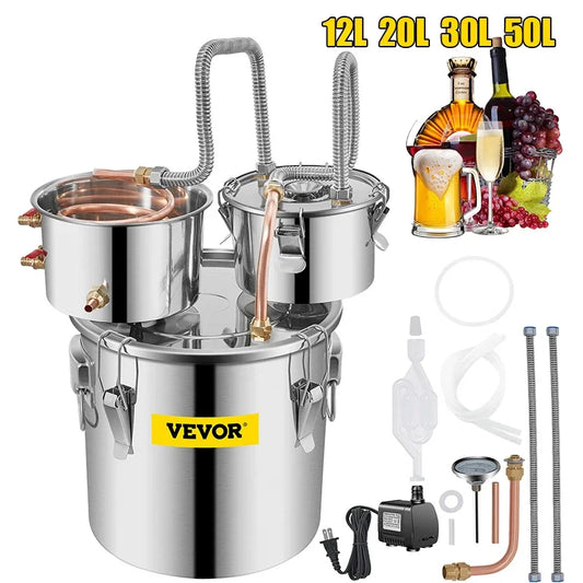 Alcohol Brewing Distiller DIY Moonshine Apparatus Stainless Steel Still Whisky Beer Brandy Home Appliance