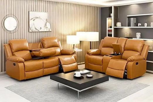 Leather Recliner Sofa Set ,Loveseat Chair Furniture Sofa Set for /House/Office