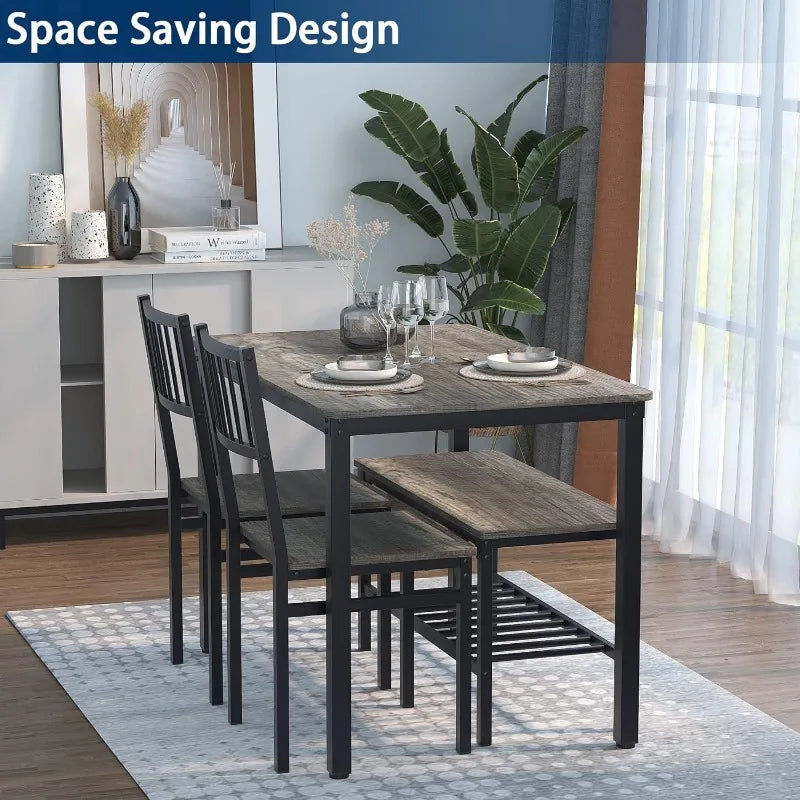 Dining Table Set for 4/Computer Desk, Kitchen Table with 2 Chairs