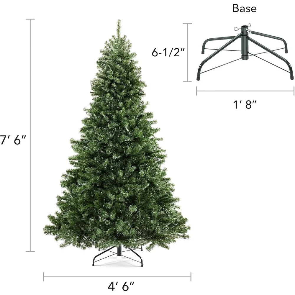 Realistic Green Spruce Artificial Holiday Christmas Tree with Sturdy Metal Stand