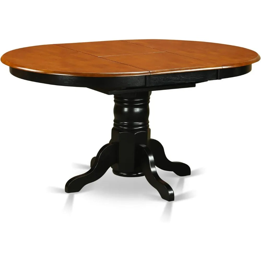 Dining Room Furniture Set Consist of an Oval Kitchen Table with Butterfly Leaf and 6 Dining Chairs