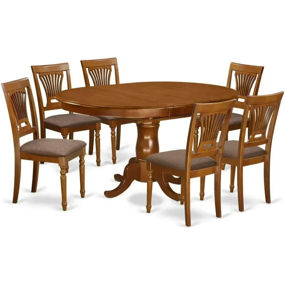 Dining Room Furniture Set 7 Piece Consist of an Oval Kitchen Table