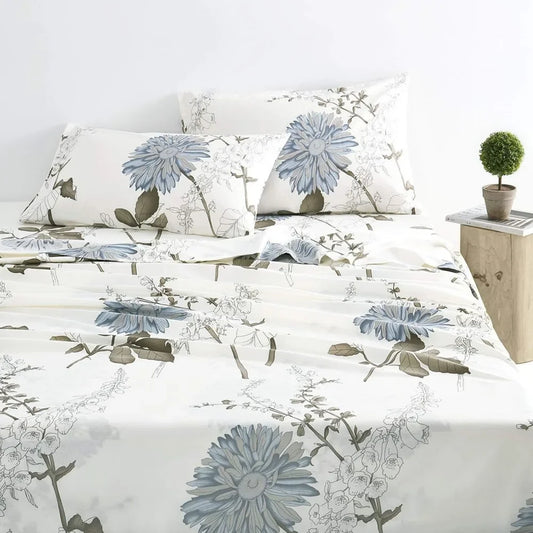 Deep Pocket Sheets Sets 100% Cotton Full Sheet Set Floral Bed Sheets Bedspreads and Covers Comforter King Size Home Textile