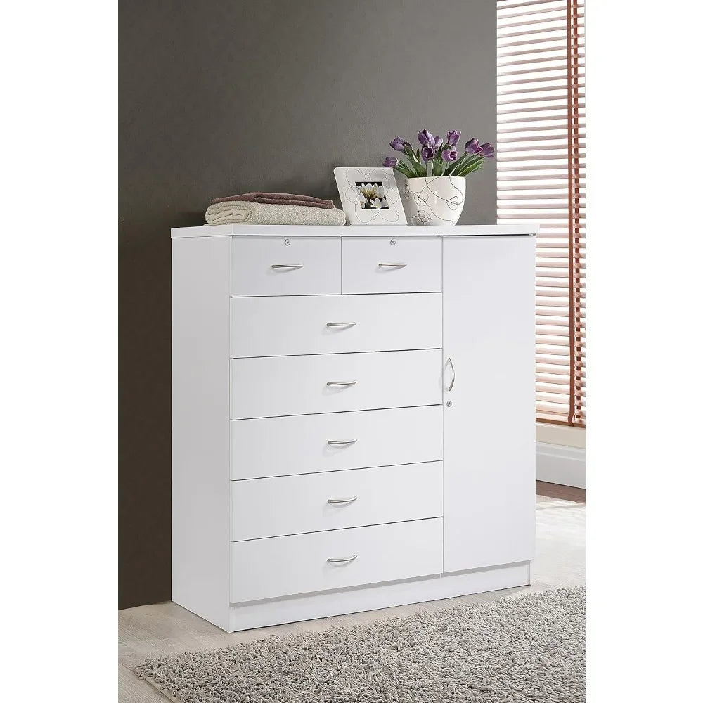 Jumbo Chest, Five Large Drawers, Two Smaller Drawers with Two Lock,