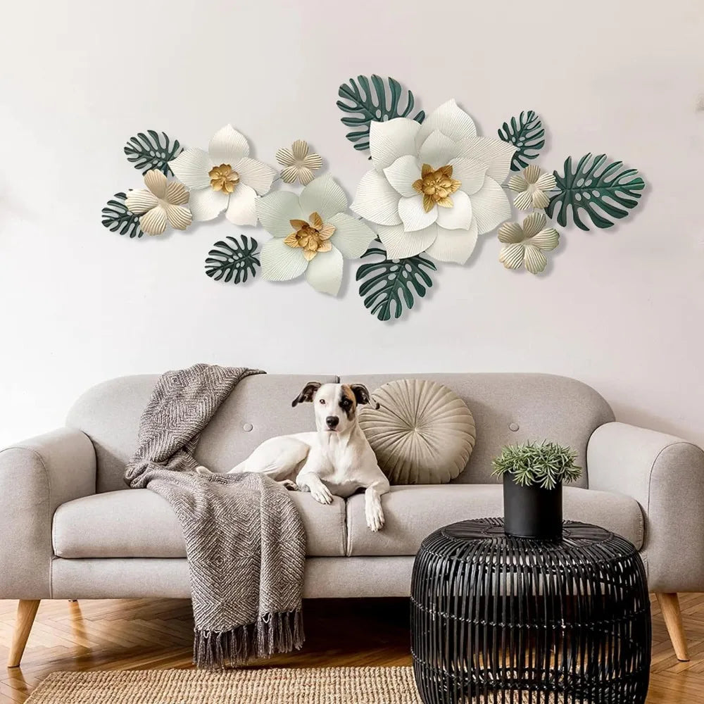 Home Decoration Metal Wall Decoration 3D Flowers Living Room Metal Wall Art Decororation Crafts Decor Garden