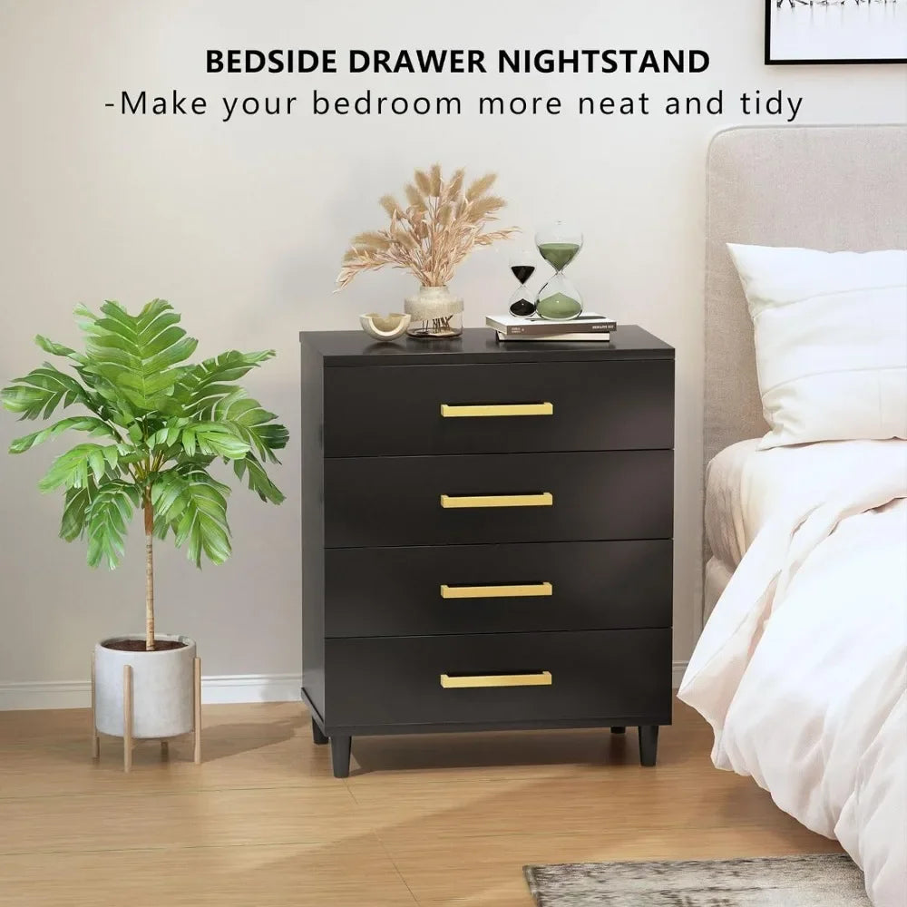 Black Dresser for Bedroom Set of 2,Dressers Bedroom Furniture with 4 Drawers