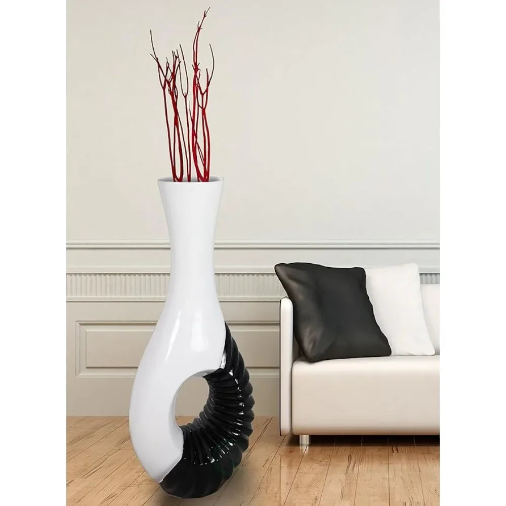 Modern Black and White Large Floor Vase -Decoration Home and  Garden