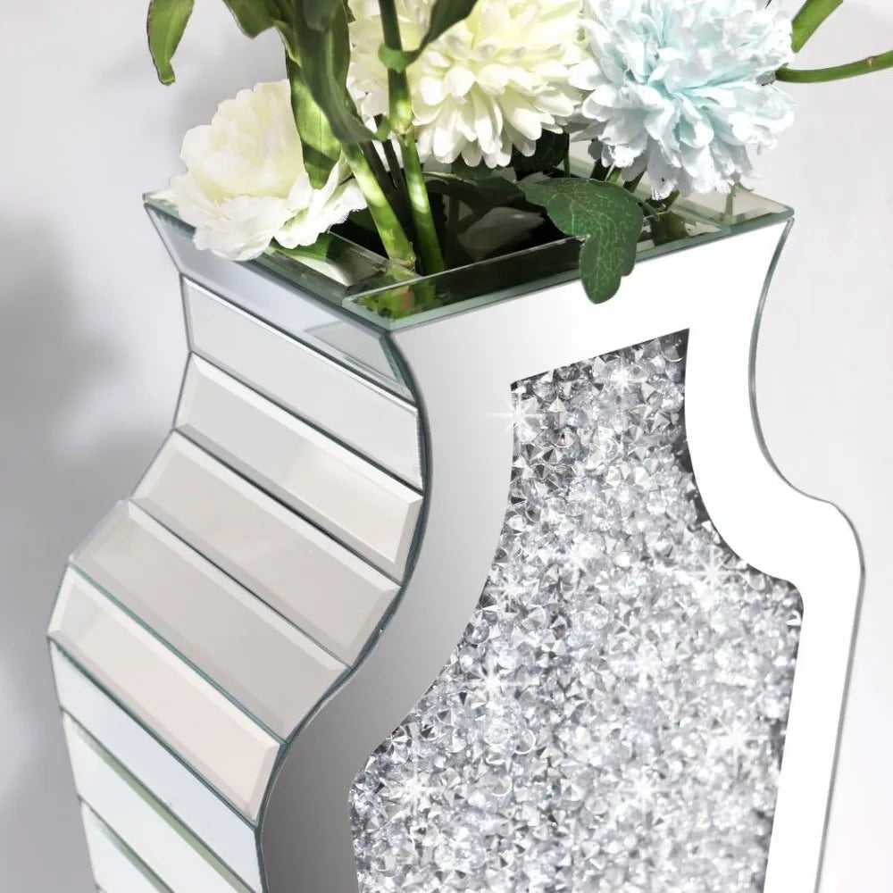 Crystal Silver Glass Decorative Mirror Vase Water Decorations