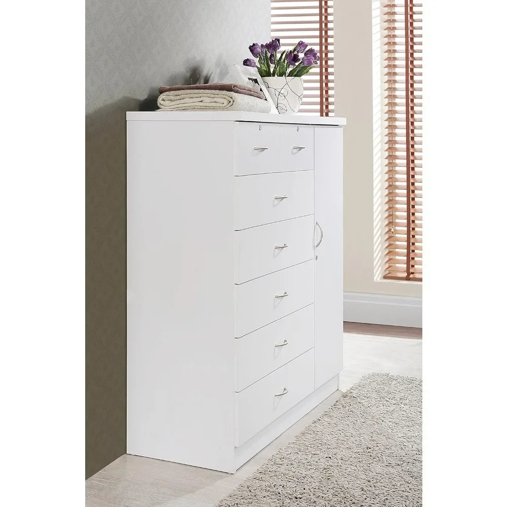 Jumbo Chest, Five Large Drawers, Two Smaller Drawers with Two Lock,