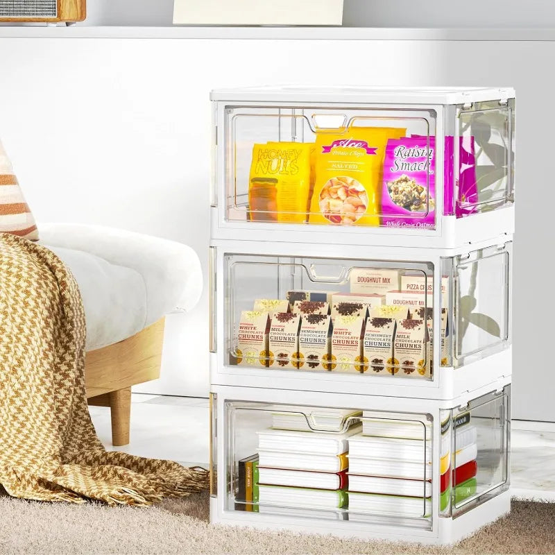 Clear Storage Bins with Lids  Stackable Storage