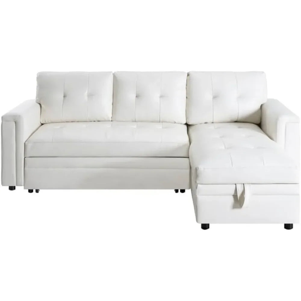 sofa beds, with USB Ports-L-Shaped Couch Convertible Pull-Out Bed, Timeless Design, Sturdy