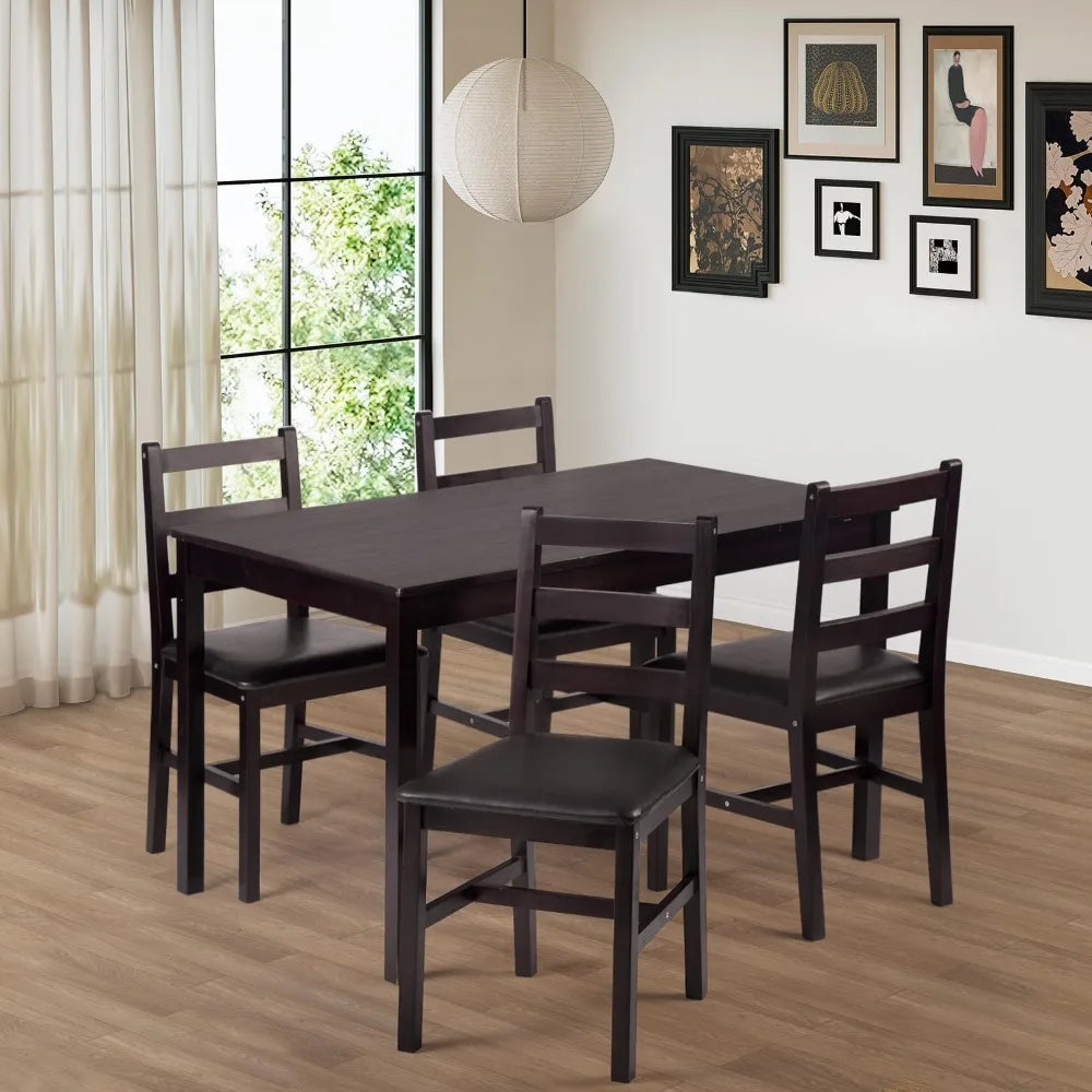 Kitchen Table and Chairs for 4 Dining Room Table Set,Wood Elegant Kitchen Sets for Small Space, Dining Room Set