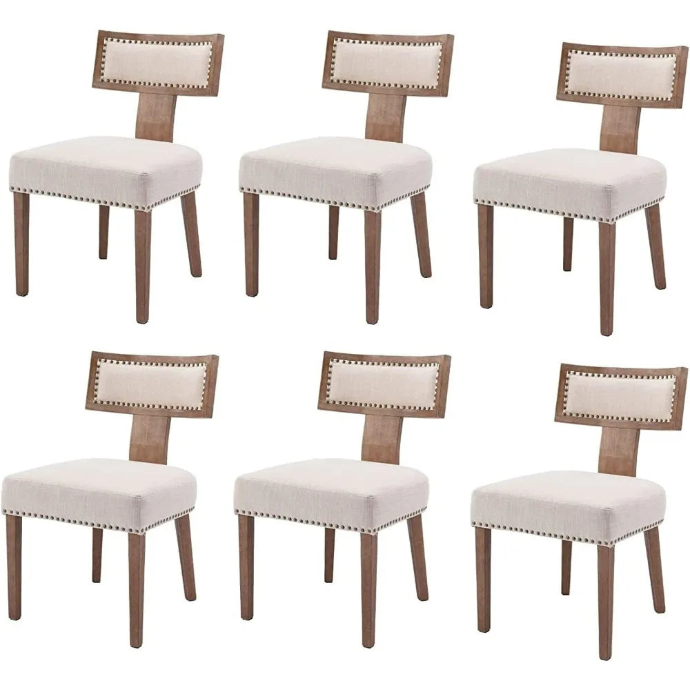 Dining Room Chairs Beige Chair for Desk Modern Kitchen Armless Solid Wood Dining Chairs