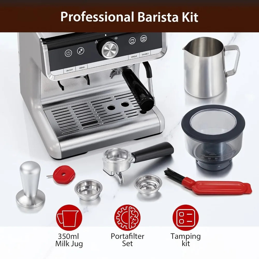 espresso Coffee Maker with Milk Frothier, For Home Barista, Commercial