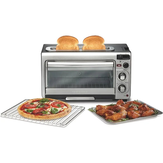 Toaster Oven and Long Slot 2 Slice Toaster, 60 Minute Timer and Automatic Shut Off